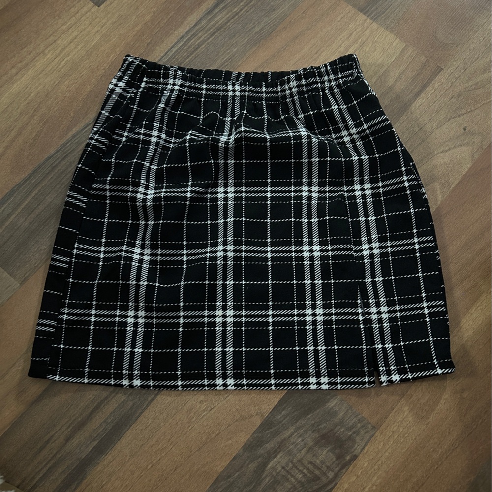 Garage plaid mini skirt